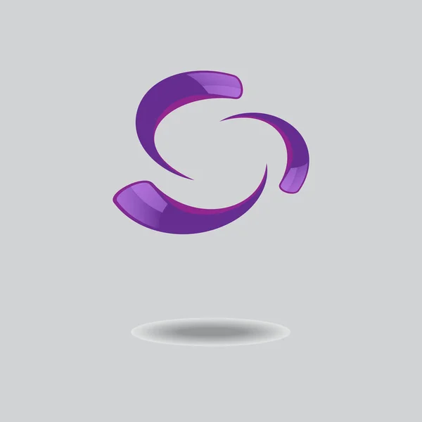 Logotipo Violeta Figura Logotipo Uma Cor Violeta Logotipo Com Texto — Vetor de Stock