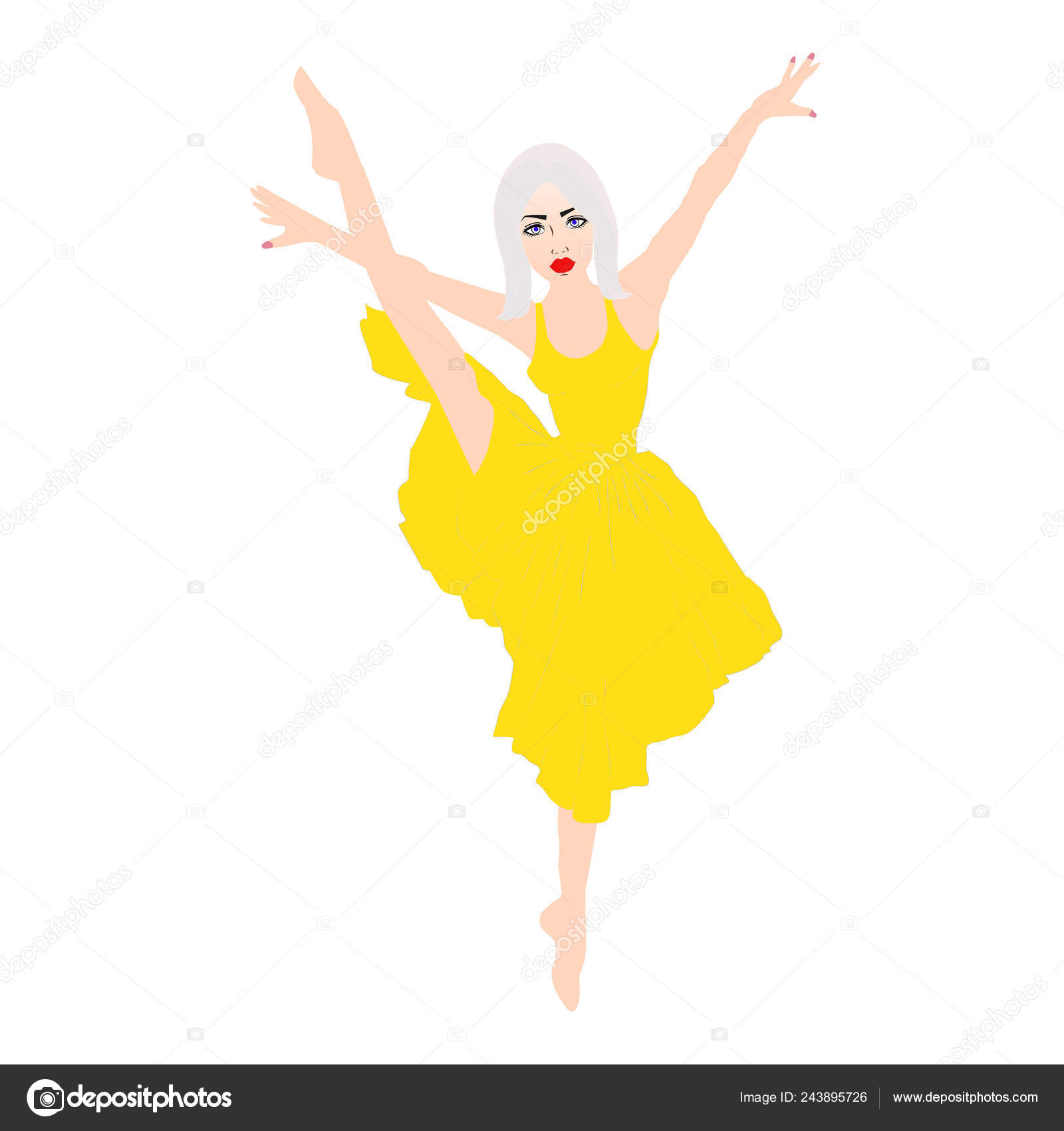 Ballerina Girl In Yellow Dress