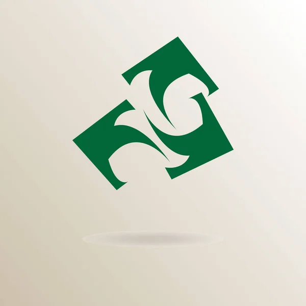Figura Logotipo Forma Setas Diferentes Direções Setas Arqueadas Verdes Logotipo —  Vetores de Stock