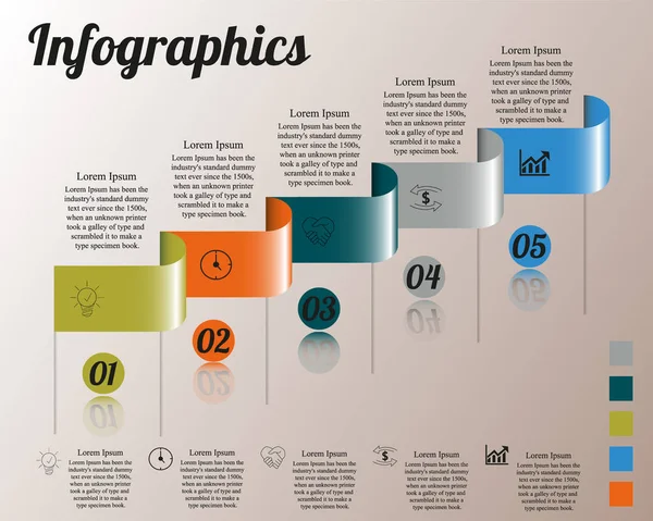 Visualisation Des Données Métier Infographie Schéma Des Éléments Processus Utilisant — Image vectorielle