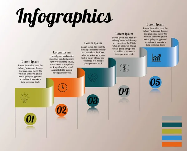 Visualização Dados Negócios Infográficos Esquema Elementos Processo Usando Gráficos Diagramas — Vetor de Stock