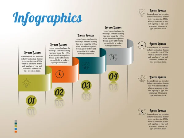 Visualização Dados Negócios Infográficos Esquema Processo Elementos Usando Gráficos Diagramas — Vetor de Stock