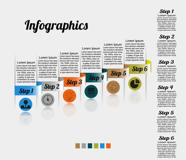 Visualização Dados Negócios Infográficos Esquema Elementos Processo Usando Gráficos Diagramas — Vetor de Stock