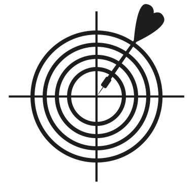 Resimde, hedef simgesi ile ok simgesi, hedefin sembolü, rüya doğru hareket. İş, proje, tamamlama, profesyonellik için hedef.