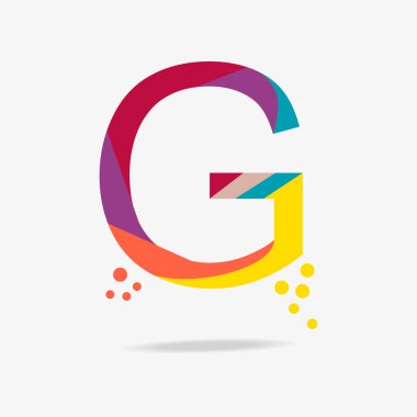 Resimde G harfi renkli bir logodur. Yeni bir şirket, kurum, Kurumsal Logo.