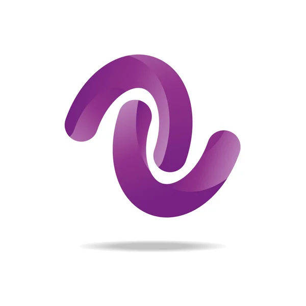 Logo Visualização Das Letras Dois Arcos Curvos Logotipo Colorido Com — Vetor de Stock
