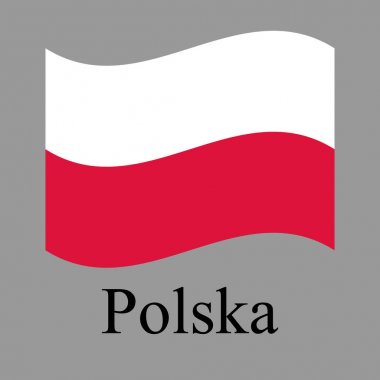 Resimde Polonya bayrağı beyaz ve kırmızı. Polonya, Ulusal semboller resmi.