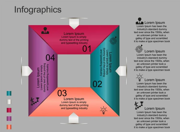 Visualização Dados Negócios Infográficos Esquema Processo Elementos Com Ajuda Gráficos — Vetor de Stock