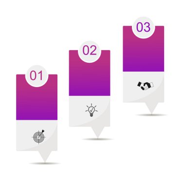 İş verileri görselleştirme, bilgi grafikleri. Grafiklerin, dikdörtgenlerin, sayıların, simgelerin, varyantların ve parçaların yardımıyla elementlerin sürecinin şeması. Sunum için iş vektörü