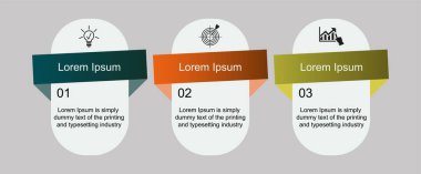 İş verileri görselleştirme, bilgi grafikleri. Grafikler, diyagramlar, üç aşamalı altıgen, simge seçenekleri ve parçaların yardımıyla elementlerin sürecinin şeması. Sunum için iş vektörü.