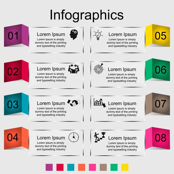 Visualisering Forretningsdata Infografi Skjema Prosessen Med Elementer Som Bruker Grafikk – stockvektor