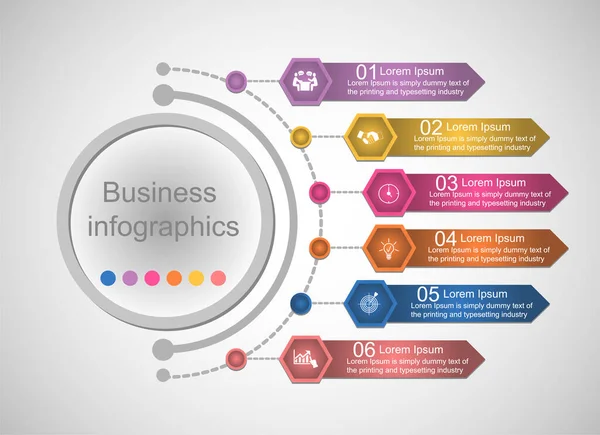 Απεικόνιση Επιχειρηματικών Δεδομένων Infographics Σχήμα Της Διαδικασίας Των Στοιχείων Χρησιμοποιώντας — Διανυσματικό Αρχείο