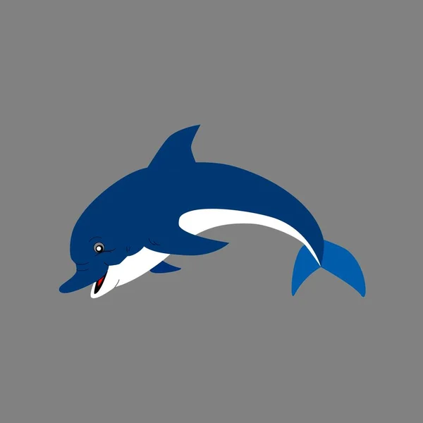 Picture Dolphin Logo Picture Illustration Sea Fish — Stock Vector
