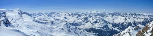 Panorama Delle Alpi Inverno Bellissimo Scenario Delle Alpi Tirolesi Dalla — Foto Stock