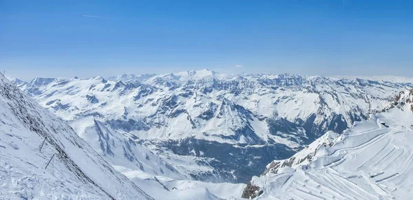 Panorama Van Alpen Bergen Winter Prachtige Landschap Van Tirol Alpen — Stockfoto