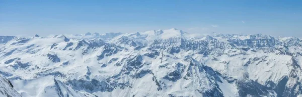 Панорама Гор Альп Зимой Сценическая Панорама Тирольских Альп Вершины Мбаппе — стоковое фото