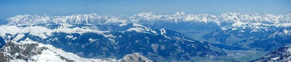 Panorama Delle Alpi Inverno Bellissimo Scenario Delle Alpi Tirolesi Dalla — Foto Stock