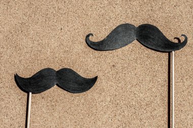 Movember sembolü. Poster ve başlık sayfası. Erkekler Sağlık sorunları, prostat kanseri gibi bilincini.