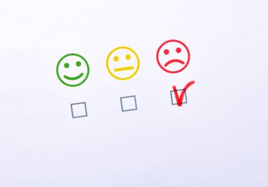 El işaretleme negatif memnuniyeti üç emotik ile temsil