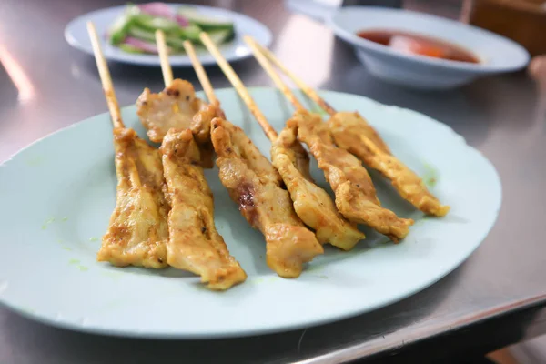 Satay Porc Porc Grillé Grillé — Photo