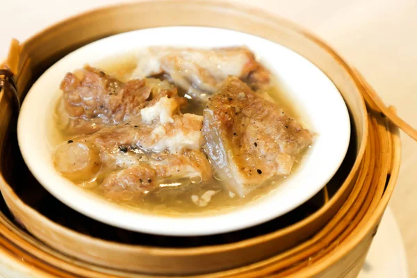 Carne Maiale Costola Maiale Vapore Nella Cucina Cinese — Foto Stock