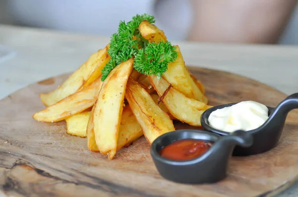 Fried Potato French Fries Dip — Stock Photo, Image