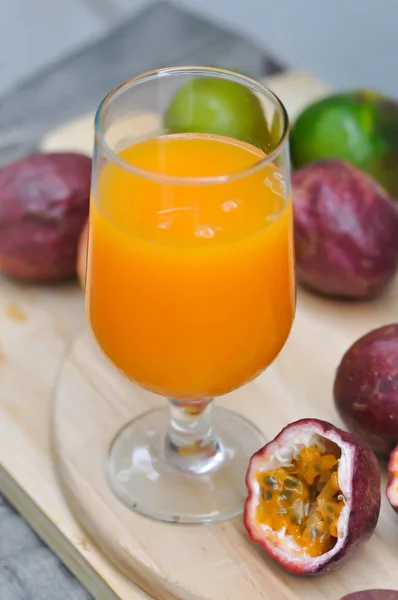 Juice Orange Juice Passion Fruit Juice — Stock Photo, Image