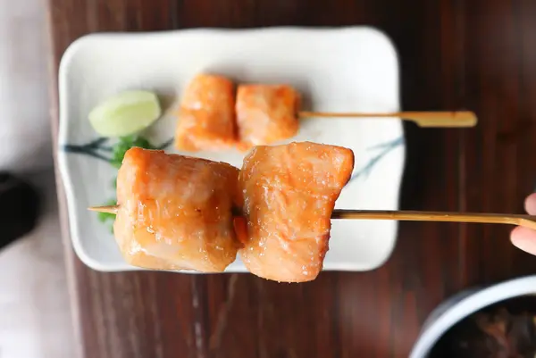 Izgara Somon Veya Izgara Balık Japon Yemekleri — Stok fotoğraf