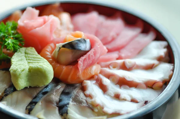Rauwe Vis Rauwe Zalm Rauwe Tonijn Japans Eten — Stockfoto