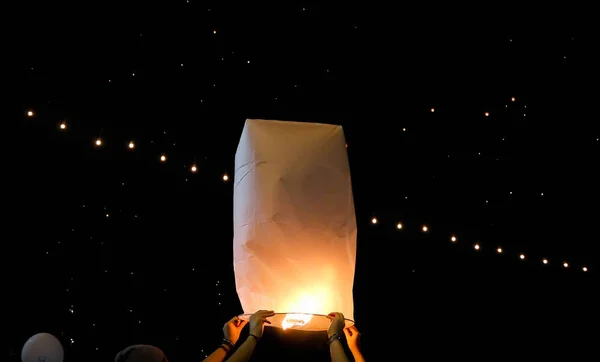 Lámpa Vagy Thai Úszó Lámpás Thai Lantern — Stock Fotó