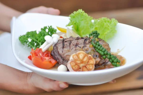 Beef Steak Vegetable Dish — Stock Photo, Image