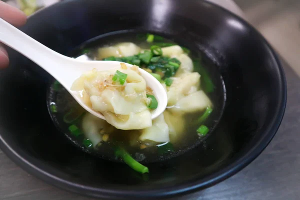 Knödel Oder Wonton Oder Nudel Oder Wonton Suppe — Stockfoto