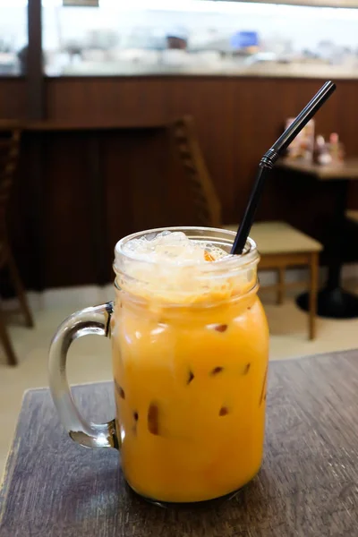 Chá Gelado Chá Leite Chá Leite Tailandês — Fotografia de Stock