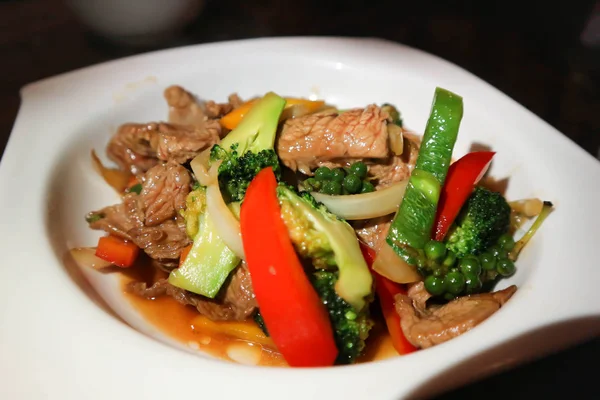 Stir Fry Beef Vegetable Thai Food — Stock Photo, Image