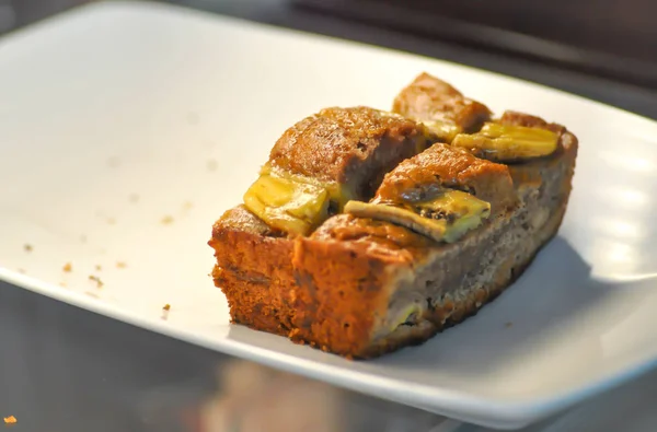 Tort Banane Două Bucăți Tort — Fotografie, imagine de stoc