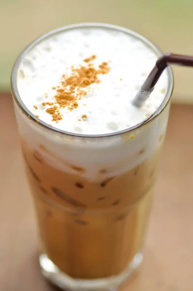 Buzlu kahve veya buzlu kapuçino, kahve — Stok fotoğraf