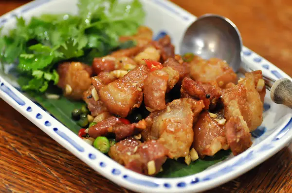 Daging babi goreng, daging babi goreng — Stok Foto