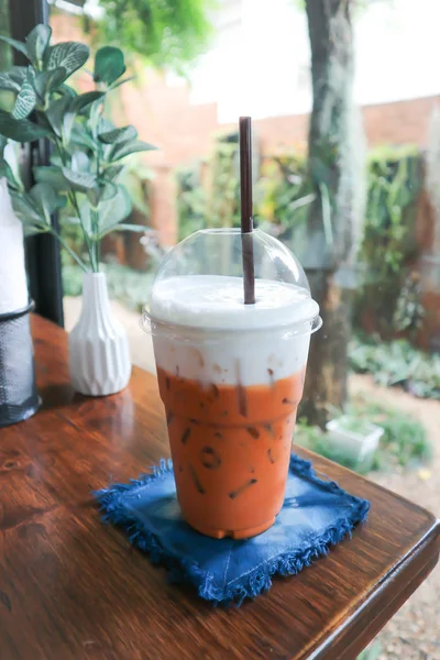 Chá gelado, chá de leite ou chá tailandês — Fotografia de Stock