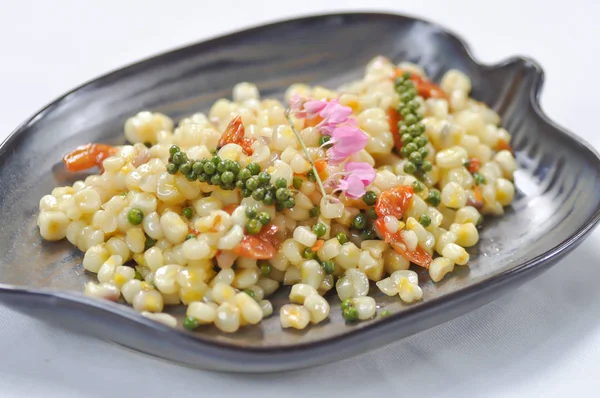 salad, corn salad or spicy corn salad in white background