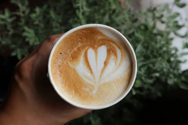 Kopi Panas Latte Atau Cappuccino — Stok Foto
