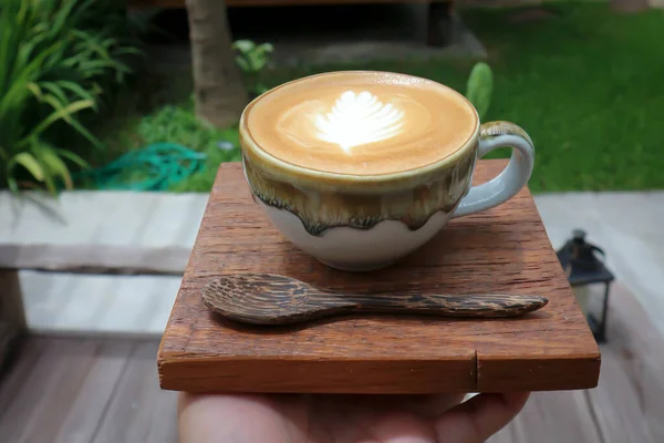 Cappuccino Oder Latte Oder Heißen Kaffee — Stockfoto