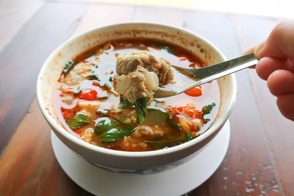 Spicy Soup Pork Soup Thai Spicy Soup — Stock Photo, Image