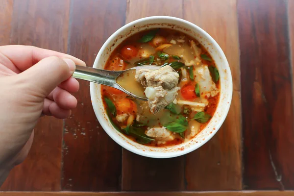 Spicy Soup Pork Soup Thai Spicy Soup — Stock Photo, Image