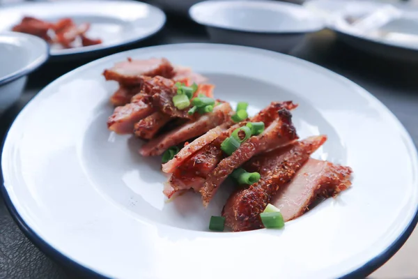Daging Babi Panggang Daging Babi Atau Daging Babi Iris Dalam — Stok Foto