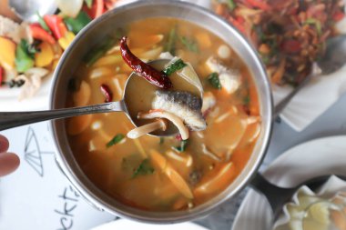Balık çorbası, balık ve mantar çorbası, baharatlı çorba.