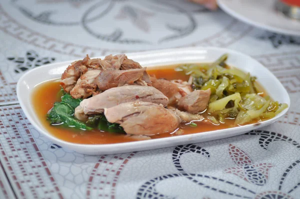 Ragoût Porc Porc Bouilli Jambon Légumes Frais — Photo