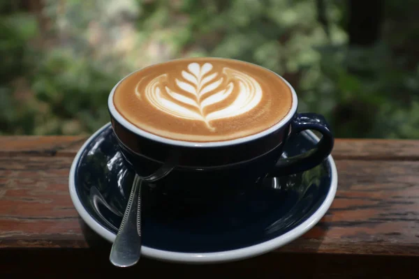 Καφέ Ζεστό Καφέ Καφέ Latte — Φωτογραφία Αρχείου