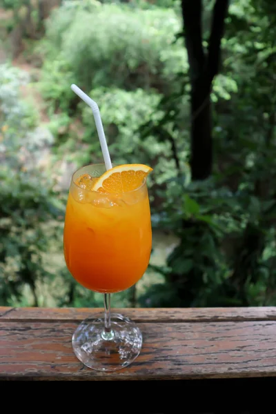 Suco Suco Laranja Com Cobertura Laranja — Fotografia de Stock