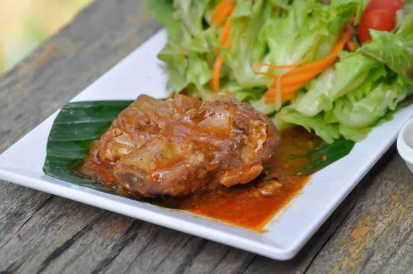 Daging Iga Babi Steak Daging Babi Rebus Atau Daging Babi — Stok Foto