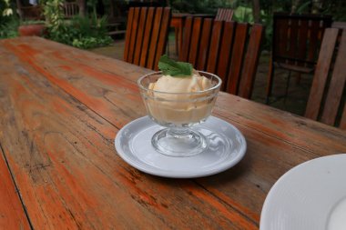 Dondurma veya vanilyalı dondurma, bir fincan dondurma.